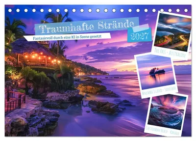 Produktbild von Traumhafte Strände (Tischkalender 2027 DIN A5 quer), CALVENDO Monatskalender