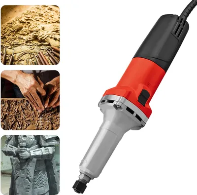 Produktbild von Geradschleifer 600 W, elektrischer Stabschleifer, mit Zubehör zum Gravieren, Schneiden, Polieren und Stanzen, rot