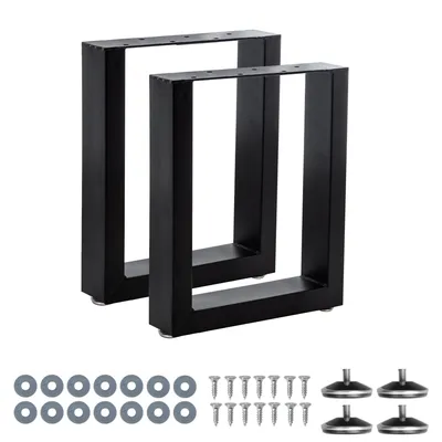 Produktbild von GIHAUVIA 2er Set Tischbeine 40×43 cm Tischgestell Tischkufen schwarz Stahl Tischuntergestell 80x40mm Industrie Design Esstischgestell 2 Stück Tischfuß