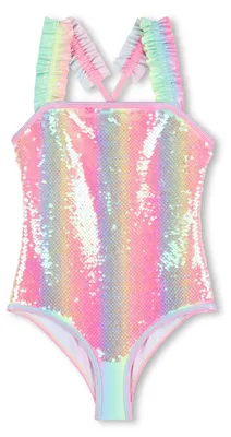 Immagine prodotto di Billieblush, costume da bagno per bambine, con paillettes, multicolore, taglia 4 anni