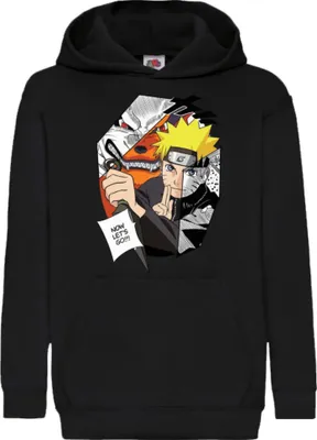 Produktbild von Kinder Kapuzenpullover Naruto Naruto & Kurama, 12-13 Jahr - 152 / Schwarz
