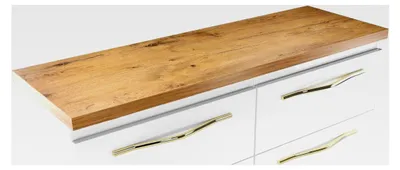 Produktbild von Waschtischplatte für Aufsatzwaschbecken 120 x 40 x 3,6 cm in Weiß, Schwarz Hochglanz und Eichenoptik Matt