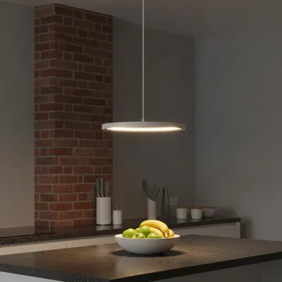 Productafbeelding van Strakke hanglamp Andria wit Ø 40cm, AI-gegenereerde afbeelding