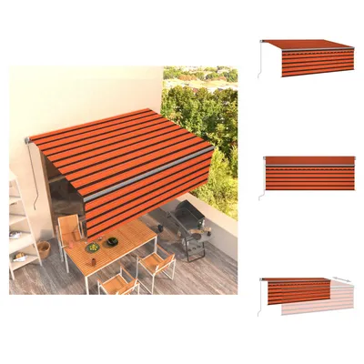 Produktbild von vidaXL Markise Manuell Einziehbar mit Rollo 4x3 m Orange & Braun - Markisen