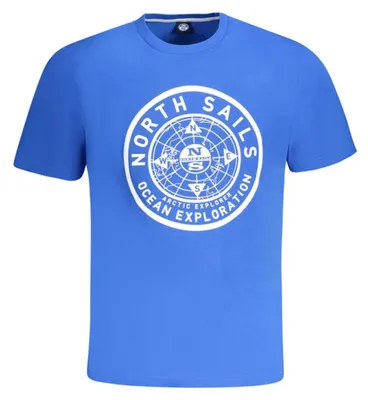 Produktbild von Herren Kurzarm T-Shirt Blau mit Rundhals und Logo Print