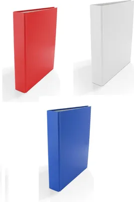 Produktbild von 3x Ringbuch / DIN A5 / 2-Ring Ordner / Farbe: je 1x weiß, rot und blau