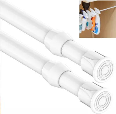Two white telescopic rods are shown against a white background.