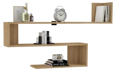 Produktbild von Massivholz - Regal, 120x20x71cm Eiche Braun, 3 Böden