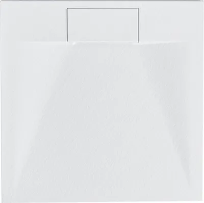 Zdjęcie produktu dla BELIANI Brodzik prysznicowy z syfonem biały z tworzywem SMC 90 x 90 x 3 cm minimalistyczny efekt naturalnego kamienia
