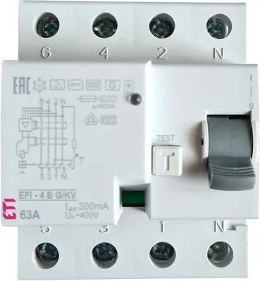 Produktbild von as-Schwabe ETI-Fehlerstromschutzschalter FI-Schutz 4-polig 63A 300mA Typ B IP20