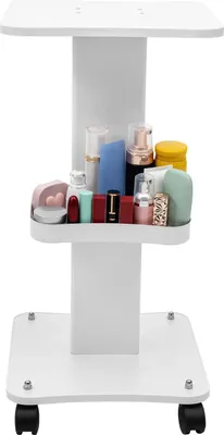 Produktbild von Multifunktionaler Kosmetikwagen - Friseurwagen mit Ablage - 360° Drehbar - Metallrahmen - Mit Rollen - Zum Montieren - 37,5×34×67,5 cm
