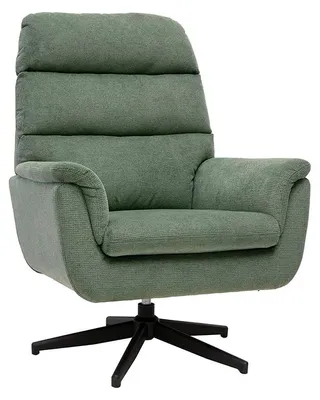 Produktbild von Miliboo - Drehbarer Sessel aus Khakigrünem Chenille-Stoff und schwarzem Metall JONAH