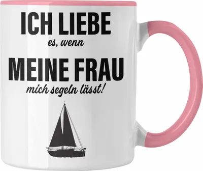 Produktbild von Trendation - Segeln Geschenk Tasse Segler Geschenkidee Segelmboot Kapitän Kaffeetasse Kaffeebecher (Rosa)