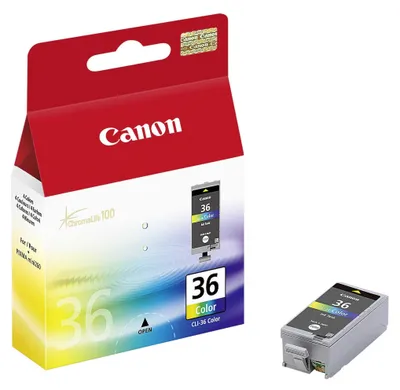 Image de Canon CLI-36 Color - 12 ml - Farbe (Cyan, Magenta, Gelb, Schwarz) - Original - Tintenpatrone - für PIXMA iP100, iP100 Bundle, iP100 with battery, iP100wb, iP110, mini260, mini320, TR150