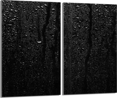 Produktbild von Herdabdeckplatten 2 teilig 30x52 Glaskeramikkochfeld Abdeckung Glas, Tropfen Schwarz