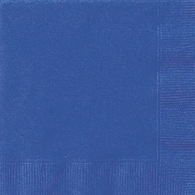A close-up, flat lay image of a blue paper napkin.