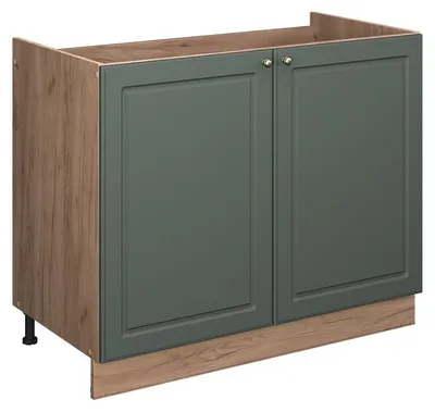 Produktbild von Spülenunterschrank Vicco Fame-Line Grün-Gold Landhaus/Goldkraft Eiche 100 cm ohne Arbeitsplatte, Model 61608
