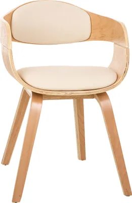 Produktbild von TPFLiving Besucherstuhl Kingsley Kunstleder Gestell Holz Natura Natura/creme