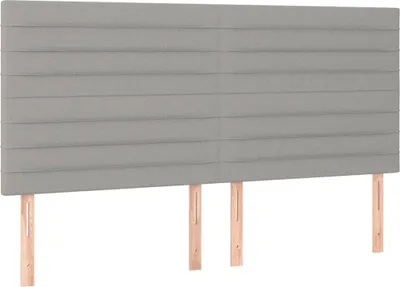Produktbild von vidaXL Kopfteil Hellgrau 200 x 5 x 118/128 cm Stoff