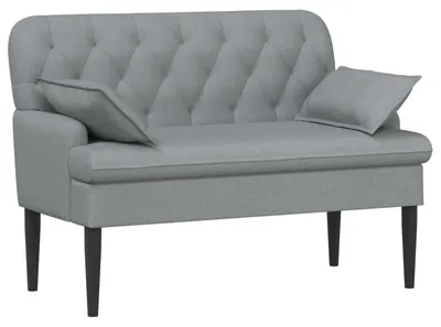 Obrázok produktu pre Dvojmiestna sedačka s látkovým čalúnením, svetlosivá farba, rozmer 111 x 68 x 80 cm