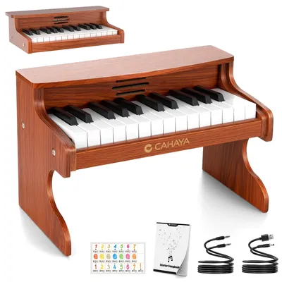 Holz-Kinderpiano mit 25 Tasten, Lernpiano ab 3 Jahren