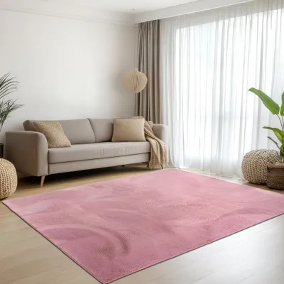 Produktbild von Teppich berry-farben samtig weich Hasenfell-Optik mit sanftem Glanz Größe - 160 x 230 cm