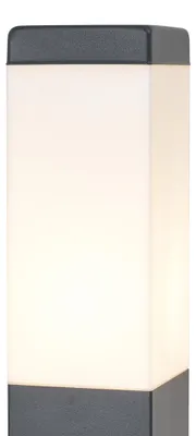 Produktbild von Qazqa Modern außen Pollerleuchte, Wegeleuchte, Pollerlampe für den Garten - Malios - Dunkelgrau, max. 15W, Geeignet für LED, 80cm, IP44, Rechteckig