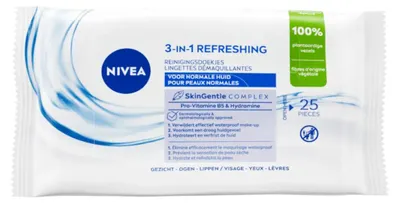 Produktbild von Nivea 3 In 1 Refreshing Cleansing gezichtsreinigingsdoekjes 25st