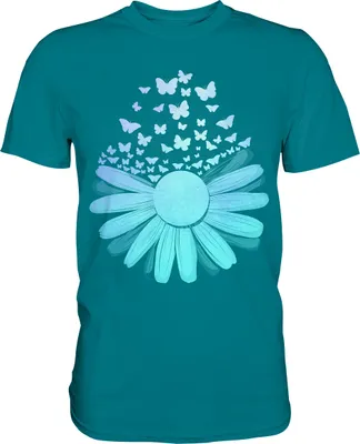Produktbild von Gänseblume Pastel Schmetterlinge T-Shirt – Diva Blue / XXL