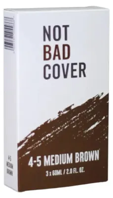 Zdjęcie produktu dla Not Bad Stuff - Not Bad Cover - Odsiwiacz do włosów i brody, (4-5) medium brown 3x60ml