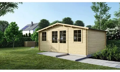 Immagine prodotto di Casetta da giardino in legno - 25m2 - 5x5m - 40mm - colore: naturale