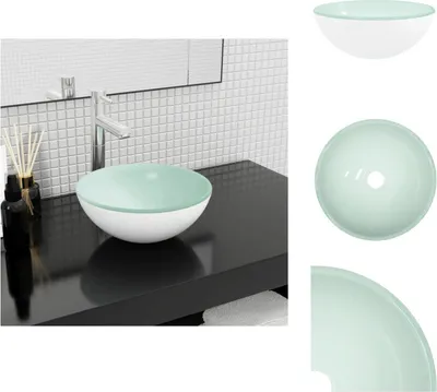 Obrázek produktu pro vidaXL Umyvadlo z tvrzeného skla 30x12 cm bílé - Umyvadlo do koupelny