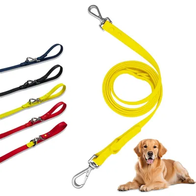 Immagine prodotto di Guinzaglio per cani, impermeabile, rivestito in PVC, colore giallo, taglia M