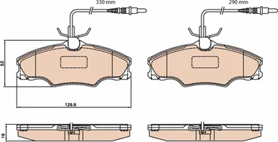 Produktbild von TRW Bremsbeläge Satz Vorne passend für PEUGEOT 406 (8B) GDB2064