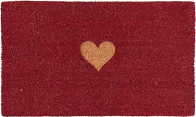Produktbild von Clayre & Eef Fußmatte 75x45 cm Rot Kokosnuss Herz