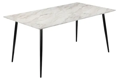 Produktbild von Esstisch >Dublin< in Marmoroptik / Schwarz, MDF/Metall - 120x76x80cm (BxHxT)