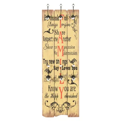 Immagine prodotto di vidaXL Appendiabiti da parete con 6 ganci 120 x 40 cm "FAMILY"