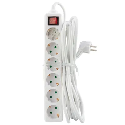 Produktbild von REV Steckdosenleiste 6-fach mit Schalter 5m Weiß Mehrfachsteckdose 3680W