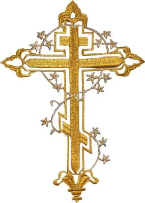 Produktbild von Kreuz-Kreuz-Emblem-Aufnäher zum Aufbügeln in Gold