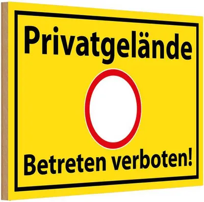 Produktbild von vianmo Holzschild 12x18 cm Privatgelände Betreten Verboten Warnschild Hinweisschild