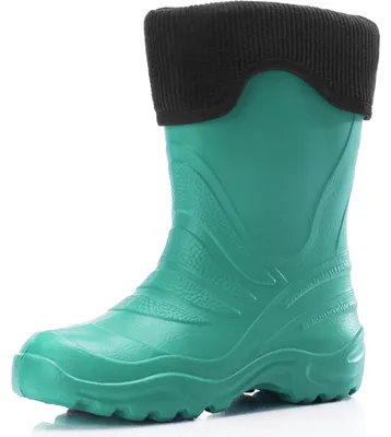 Image de Ladeheid Enfants Filles Garçons Bottes de pluie thermo Eva doublées LA-861 (turquoise/noir, 22/23)