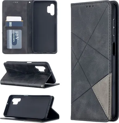 Produktbild von König Design Hülle kompatibel mit Samsung Galaxy A32 5G Kunstleder Handyhülle - Handy Case Schwarz