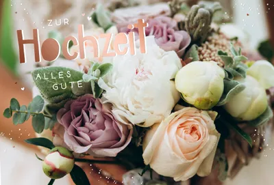 Produktbild von Hochzeit Alles Gute Blumen Glückwunschkarte mit Umschlag