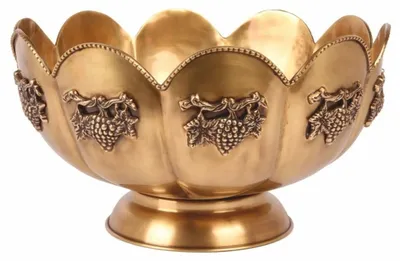Zdjęcie produktu dla Casa Padrino, chłodziarka do wina i szampana w stylu barokowym, wykonana z mosiądzu, kolor złoty, średnica 41 cm