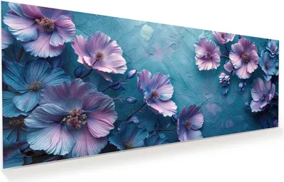 Produktbild von Glasbild 100x40cm in XXL für Wohnzimmer, Schlafzimmer Motiv Blumenmuster