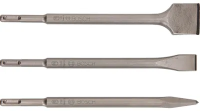 Immagine prodotto di Bosch - Set di scalpelli - per calcestruzzo, muratura, granito - piatto, punta, vanga - 3 pezzi - SDS-plus - Lunghezza: 250 mm