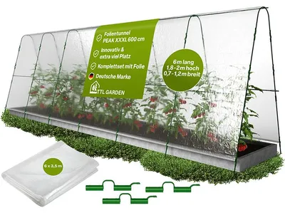 Produktbild von TTL GARDEN Peak XXXL 600 Folientunnel 6m Pflanztunnel 2m hoch Tunnelbogen