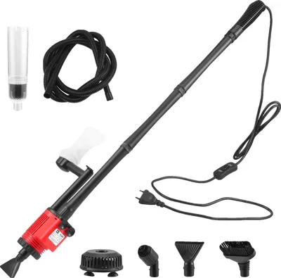 Obrázek produktu pro Elektrický akvarijní vysavač, funkce 6 v 1, silný sací výkon, červený
