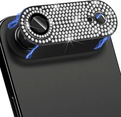 Immagine prodotto di Vetro protettivo per fotocamera in metallo con effetto diamante per Apple iPhone 17 Air, nero