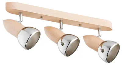 Zdjęcie produktu dla Reflektor chrom SPARK jasne drewno 3xE27x40W drewno wym:16,5x54x9cm IP20 Alfa